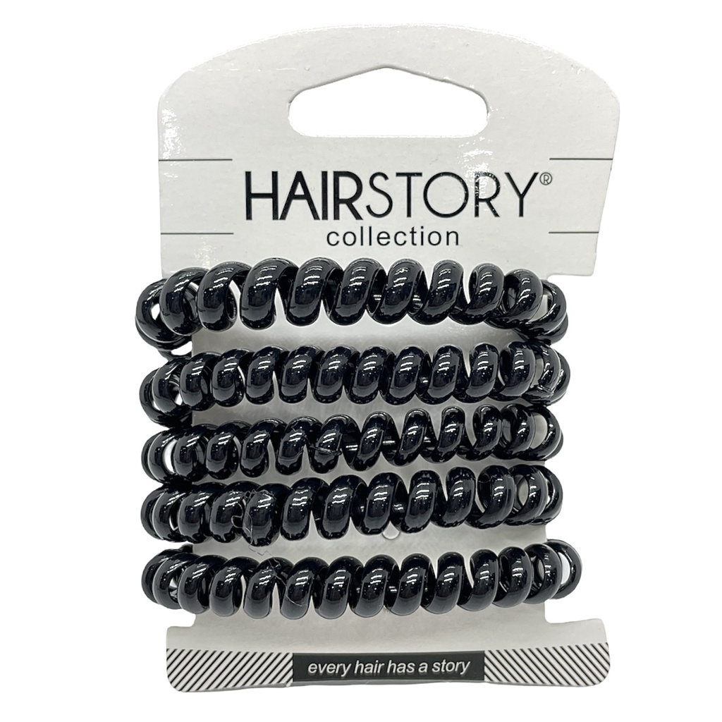 HAIRSTORY Telephone Wire Spiral Coil Pony Hair Tie (5 pcs)