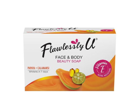 FLAWLESSLY U Papaya + Calamansi Face and Body Beauty Soap 90G