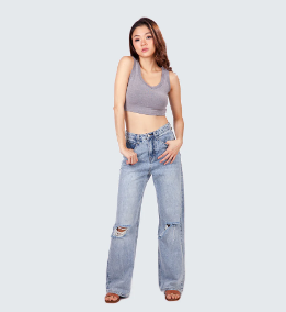 Mantou Lilian Ripped Full Length Jeans
