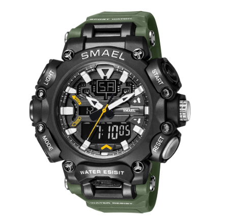 Smael Men's Dual Display Quartz Digital Watch Military Waterproof Chronograph M4
