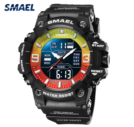 SMAEL Digital Mens Watches Waterproof Original Top Brand Sport Casual Outdoor Fashion Male Watch Men LED Light 8049 09