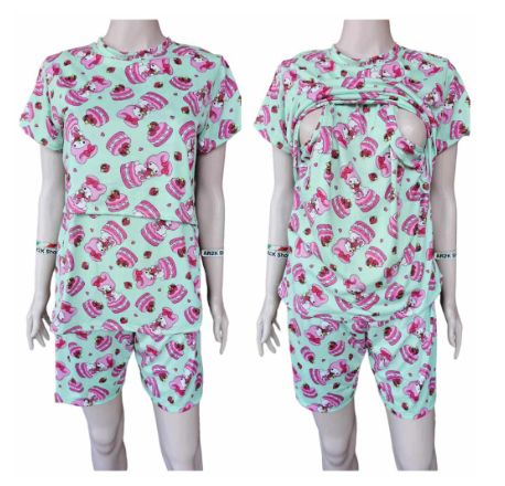Breastfeeding and Maternity Terno Blouse and Shorts (New Printed Design) Freesize fits Small to XL MT6