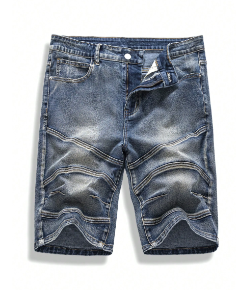 Manfinity Homme Men's Casual Denim Bermuda Shorts With Pockets