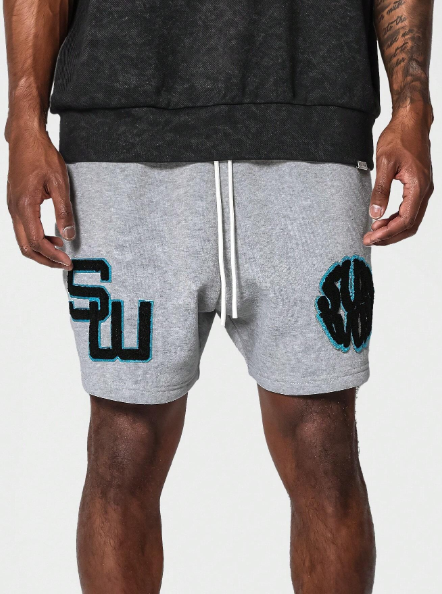 SUMWON Drop Crotch Short With Applique