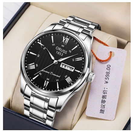 ORUSS Luxury Gold Watch for men Waterproof Dual Calendar Automatic Watch men Original Stainless Steel Fashion Men Watch Relo M7