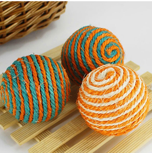 Pet Cat Toy shimei Cat Sisal Rope Weave Ball Teaser Play Catch Toy