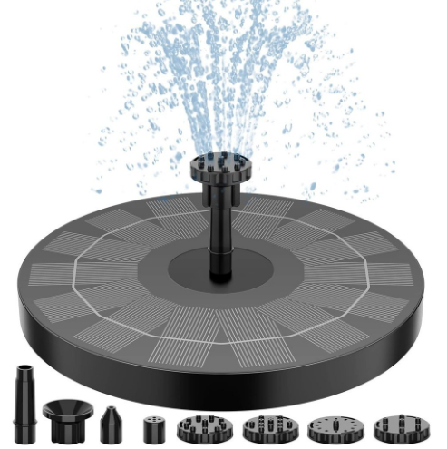 Solar Fountain Pump Solar Fountain Pump for Bird Bath with 6 Nozzles Solar Powered Water Fountain Pump for Garden Ponds Pool Fish Tank Aquarium and Outdoor