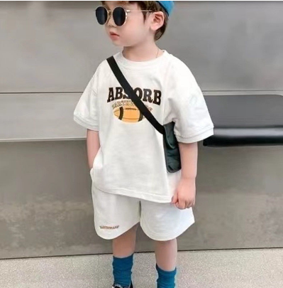 Baby Boys Clothes Boy Terno Kids Clothing Suit Korean Version of The New Short-Sleeved T-shirt baby foreign style top casual shorts 2-piece set of