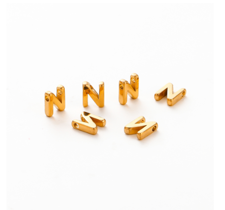 St.K unkka 316L Stainless Steel Initial Name Pendant Necklace Alphabet A-Z 26 Letter Fashion Necklace N