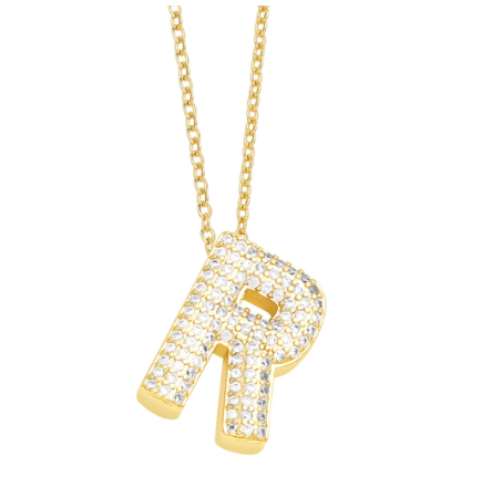 Fashion Clear Crystal A-Z Initial Necklace for Women Copper Gold Plated 26 Letters Pendant Name Jewelry Gifts R
