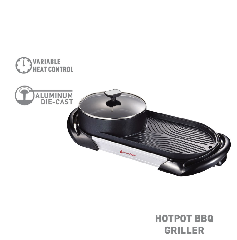 Hanabishi Hotpot BBQ Grill HHOTPOTBBQ200 Frying, grilling, soup making and hotpot