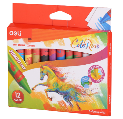 Deli C20900 ColoRun Wax crayon 12 Colors