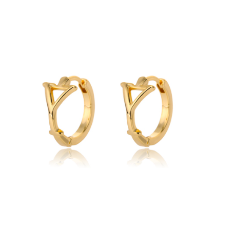 Kaijiang Anting-anting Initial Letter Hoop Earrings For Women A-Z Letter Piercing Stainless Steel Earring Korean Fashion Jewelry Y