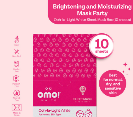 Omo! White Ooh-la-Light White Sheet Mask (Box of 10)