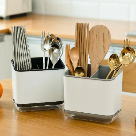 Kitchen Tableware Spoon Utensils Storage Box Rack Holder Multifunctional Drain Chopstick Cage