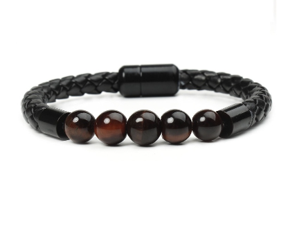 Black Rope Tiger Eye Hand String Colorful Bracelet