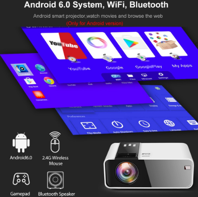 8000 Lumens G86 Mini Projector FULL HD 1080P Android WIFI LCD Led For Home Theater