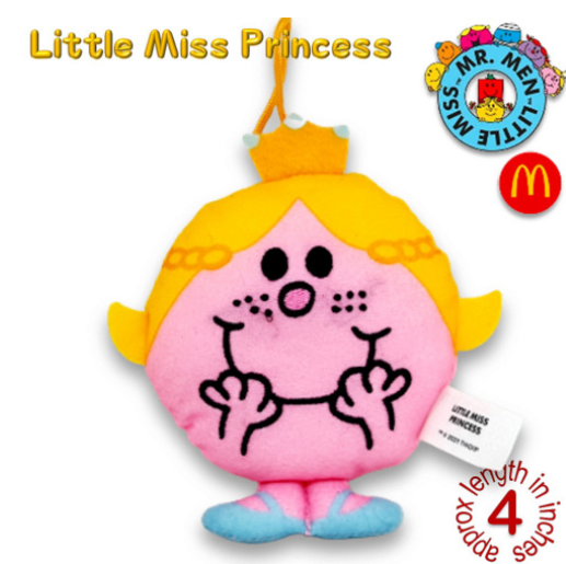 Mr Men Little Miss 2001 McDo Hanging Plushies Bag Charm Stuffed Toys M24