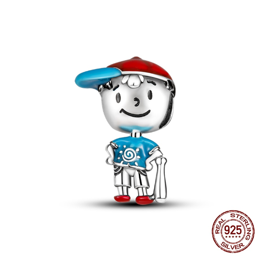 925 Silver Boy Girl Pendant Little Prince Charm Fit Original Pandora Charms Bracelet Beads Fine Jewelry Gift d19
