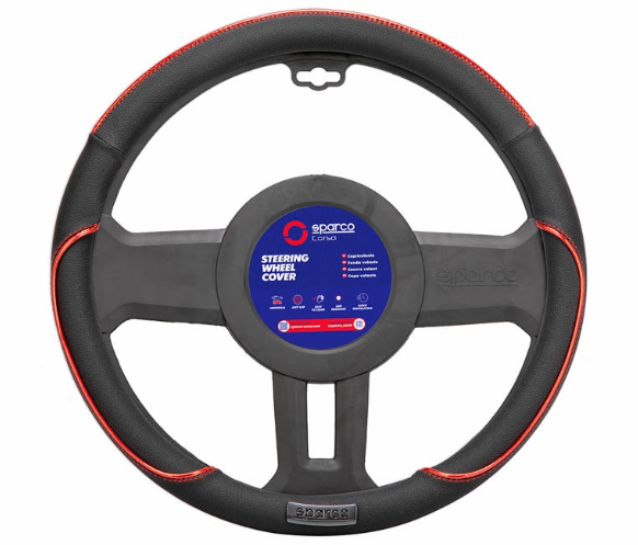 Sparco Corsa Steering Wheel Cover SPS135RD (Red) Universal Fit for Toyota, Mitsubishi