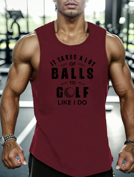 Men Fashionable Slim Fit Sports Style Printed Tank Top For Summer