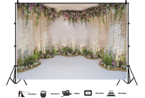 MAIA Beautiful Wave Warm Wedding Photo Photography Background Cloth With Stand (NO CLIP INCLUDED)