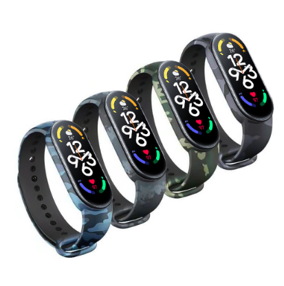 Smart Watch Camouflage Print Soft Silicone Sport Wrist Strap Bands