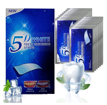 Upgraded 5D White Gel Teeth Whitening Strips Oral Dental Care Bleaching White Tooth Stickers