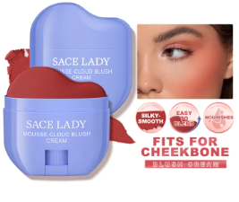 SACE LADY Makeup Blush Lasting Pigment Mousse Cloud Blush Cream Nourishes Lip & Cheek Beauty Cosmetics