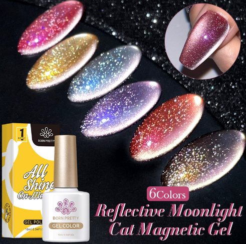 Born Pretty Reflective Magnetic Gel Polish Vanish Semi Permanent Glitter Aurora Effect Nail Art 10ML