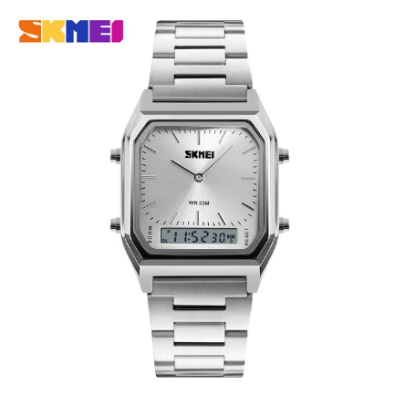 Skmei Official 1220 Men Fashion Casual Digital Quartz Wristwatches Dual Time Sports Watches Waterproof Chronograph Women M5