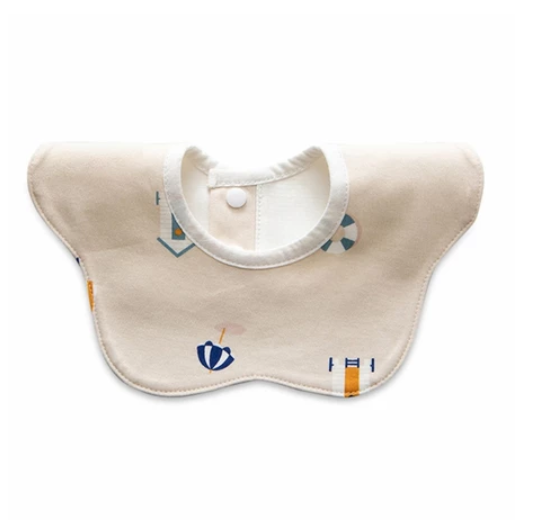 Some Baby Bib Round Petal Printed Cotton Saliva Towel 360 Degree Rotation Burp Cloth ST1