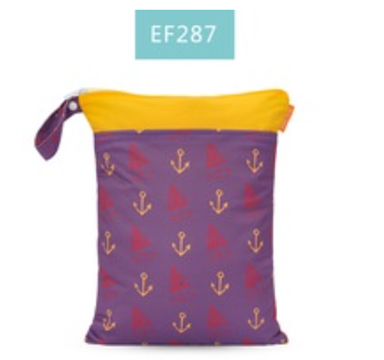 Happy Flute 1PC Reusable Waterproof Fashion Prints Wet And Dry Diaper Bag Double Pocket Cloth Handle Wetbags 30x40CM S17