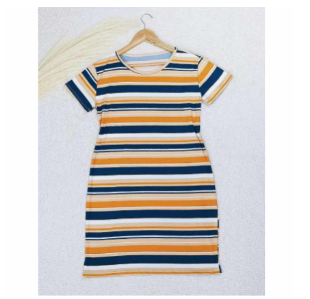 Maternity Taytay Supplier Maternity Dress Casual Tshirt Dress (Stripes) MD15