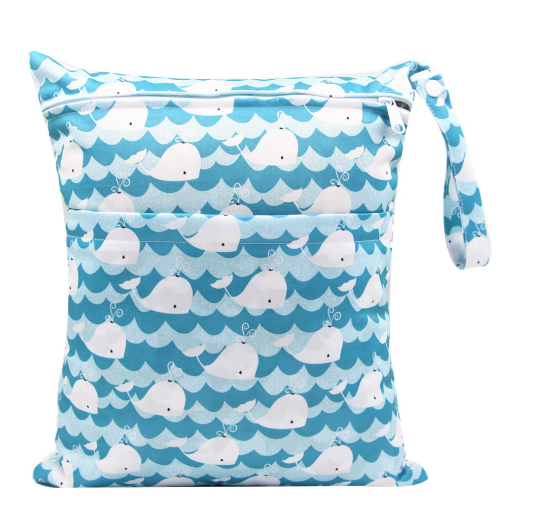 Diaper Wet Dry Bags Duble Zipper Printed Portable Waterproof Dag Storage Bag Swimwear Bag  30x36cm