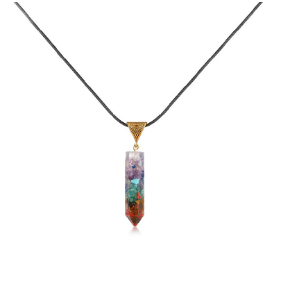 7 Chakra Necklace  Crystal Healing Crystal Point Pendant Necklace