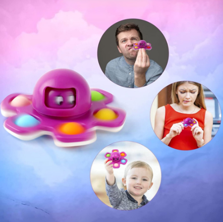 Squid Game Toy Face-changing Octopus Pop It Fidget Toy Fingertip Spinner Toy