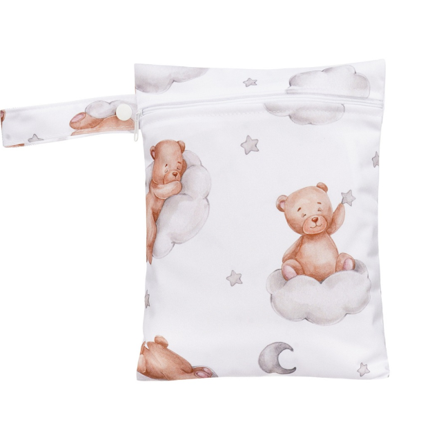 18x25cm Baby Diaper Bag Cartoon Print Wet Dry Bags Nappy Zipper Handbag Stroller Carry Pack Travel Outdoor Wet Diaper Storage Bags s16