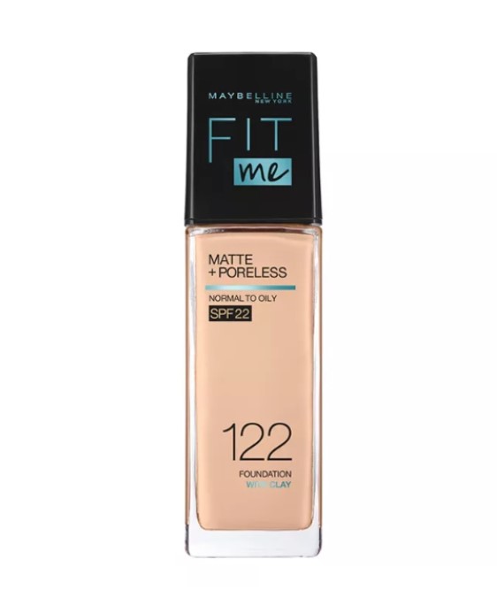 Maybelline Fit Me Matte+Poreless Liquid Foundation with SPF 22 PA++ - 122 Creamy Beige 30ML