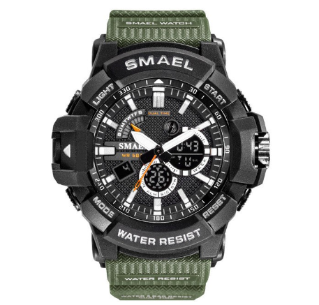 SMAEL 1809 Men's Army Watch 50m Waterproof Sports Watch Quartz Watch Multifunction LED Clock For Sports Men M5