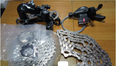 Ragusa Upgrade KIT For 8 & 9 Speed W/ Rear Derailleur Bike Chain Shifter Lever W Cable Sprocket Cogs