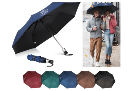 MICHAELA Folding Automatic Umbrella with Safe Lock UV Protection Windproof Waterproof