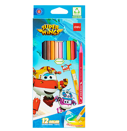 Deli C126-12 Super Wings Colored Pencil 12 Colors 79C126-12