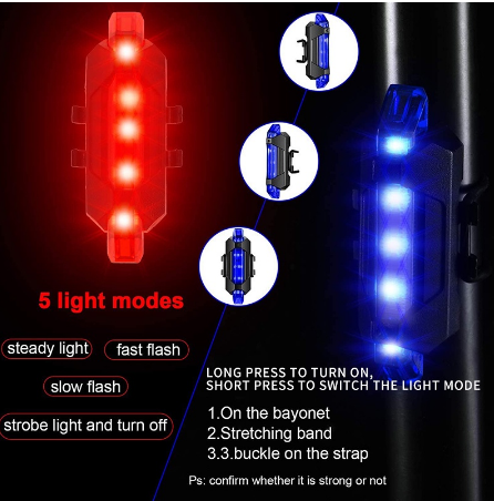 Bike Tail Light Rechargeable Waterproof Blinker Light for MTB Back Light for Bike Rear Signal Light