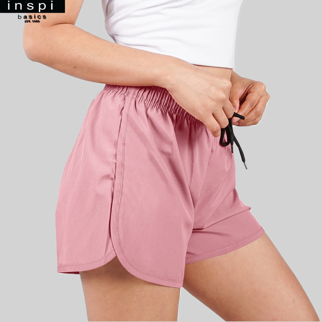 INSPI Basics Running Shorts for Woman Summer Korean Taslan Pambahay IXB (Old Rose)