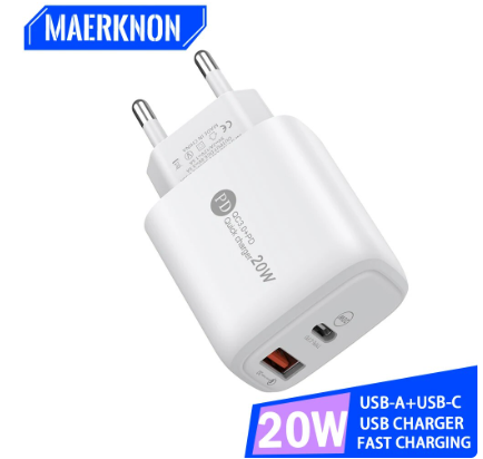 Quick Charge 3.0 USB PD Charger 20W Fast Charging Wall Charger For iPhone 15 14 Pro Xiaomi Samsung Phone Adapter Type C Charger