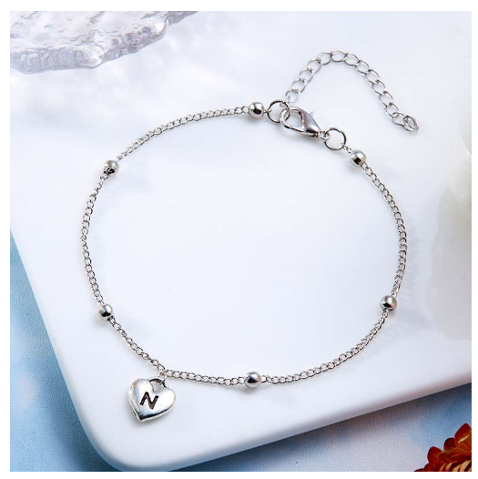 Fashion Silver Plated 26 Letters Initials Alphabet Bracelet Adjustable Bangle Women Jewelry Mother's Day Gift N