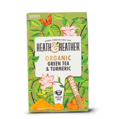 Heath & Heather Green Organic Tea & Turmeric 20 Bags