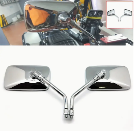 "Retro-Chic" Vintage-Style Motorcycle Rearview Mirror - Electroplated Abs, Fits Shadow Vt Series & Magna 750 - Enhance Your Bike'S Look