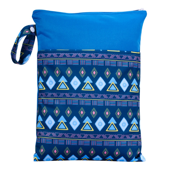 25x35cm Wet Dry Bags Double Pocket Zipper Wet Bag For Baby Cloth Diapers Washable Travel Bags Clothes with Two Zip Bag 006